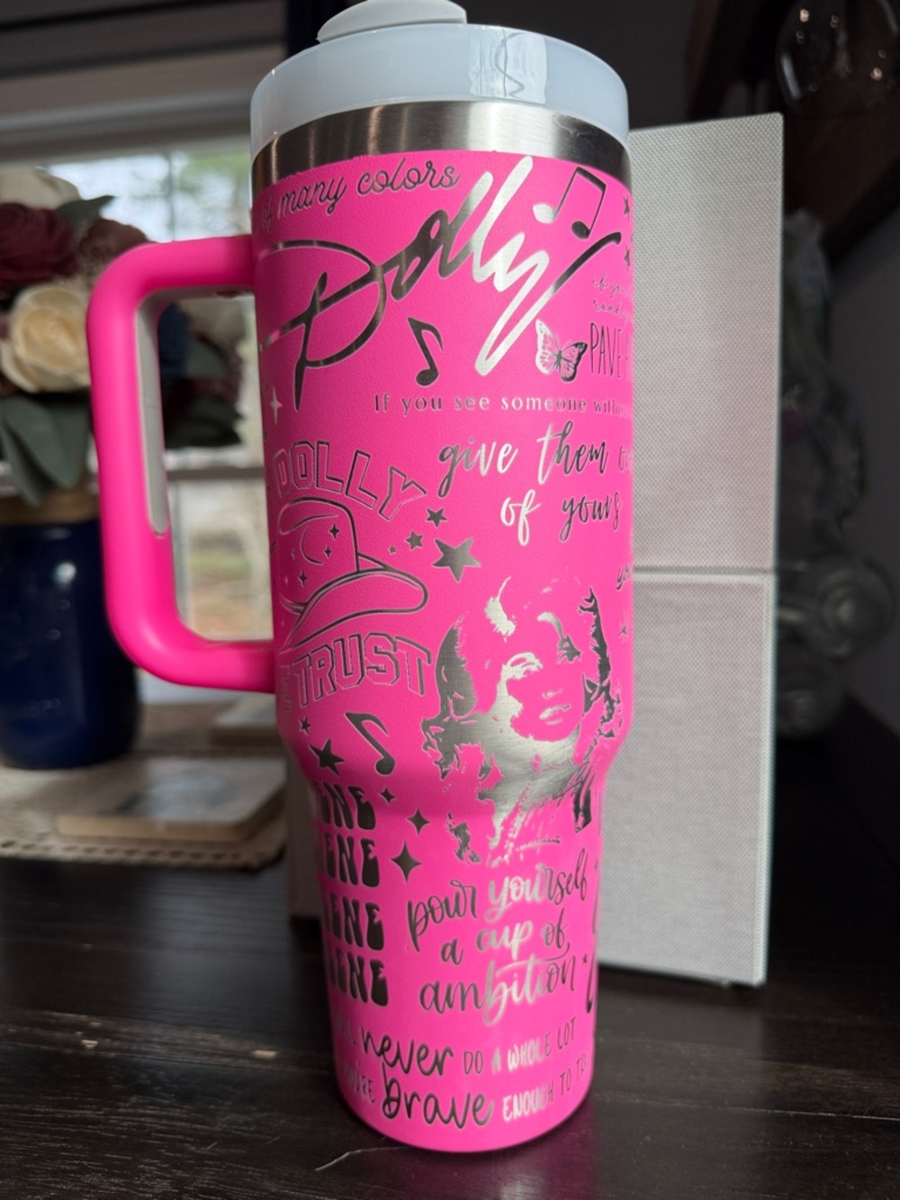 Engraved 40 oz Dolly Parton tumbler